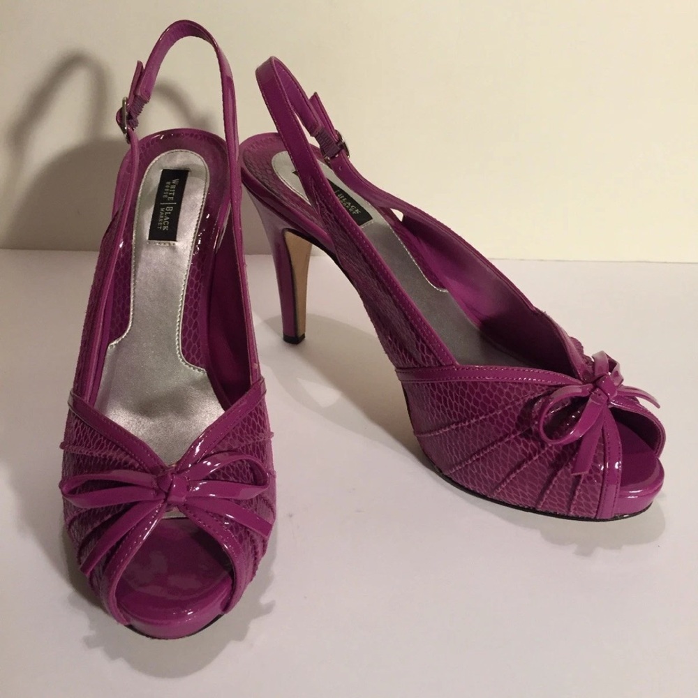 White House Black Market Jenn Slingback Heels in Very Berry